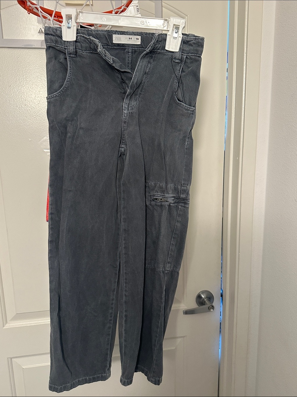 Boys Gray Washed Jeans - Casual Straight Leg